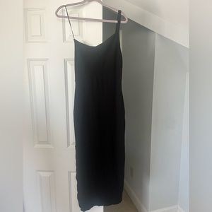 Black one shoulder maxi dress